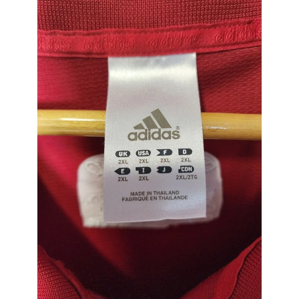 Adidas Mens 2XL Red Polo Western & Southern Masters Tennis Logo Short Sleeve